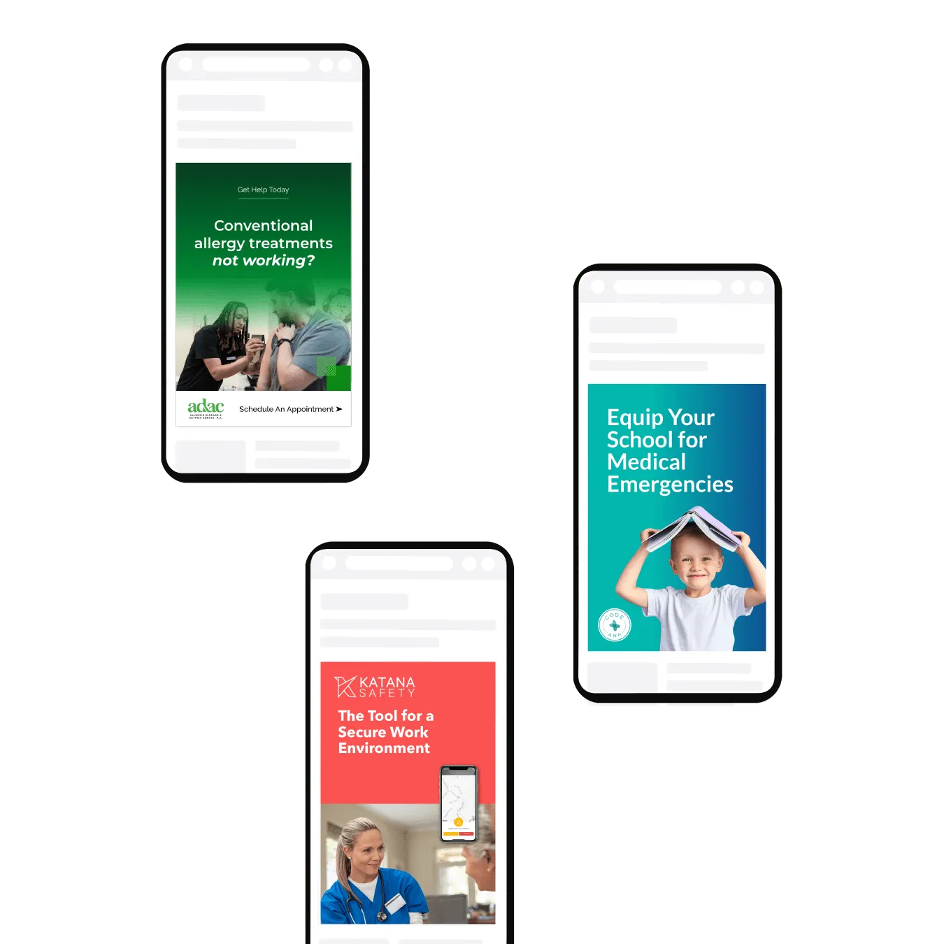 Campaigns and sites for healthcare clients