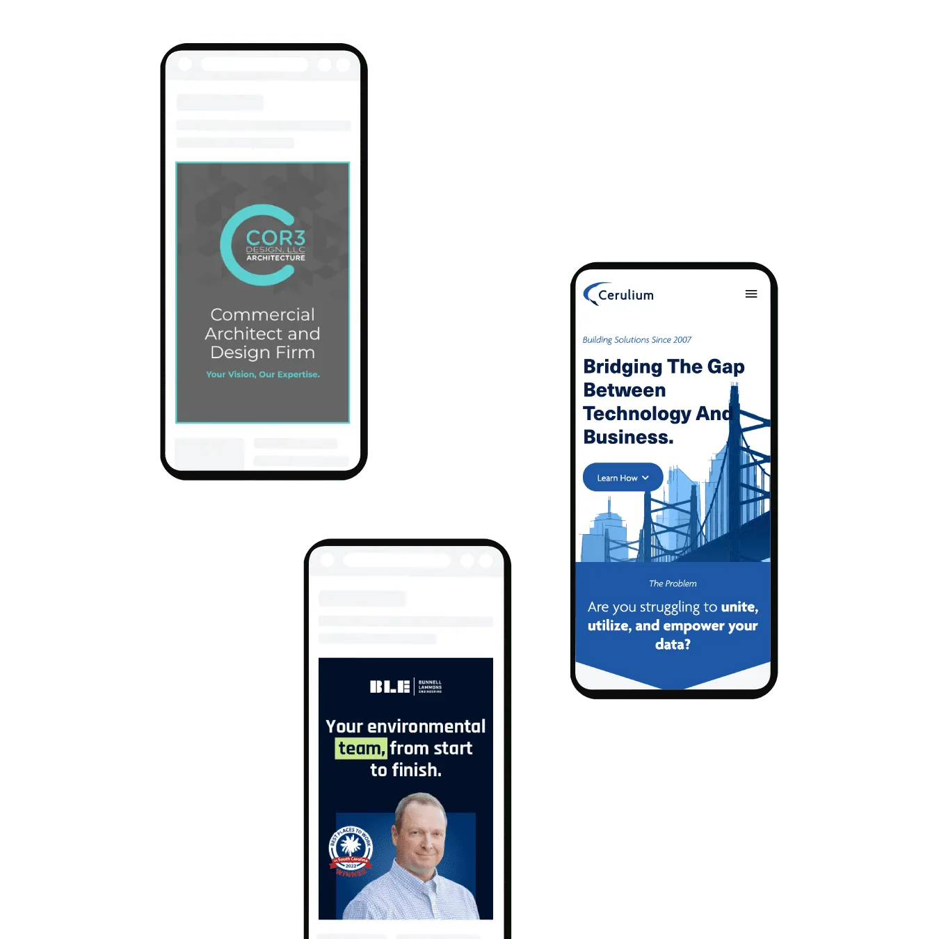 Campaigns and sites for professional services clients